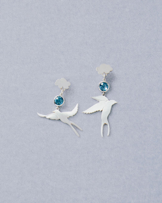 Clouds and Barn Swallows Earrings